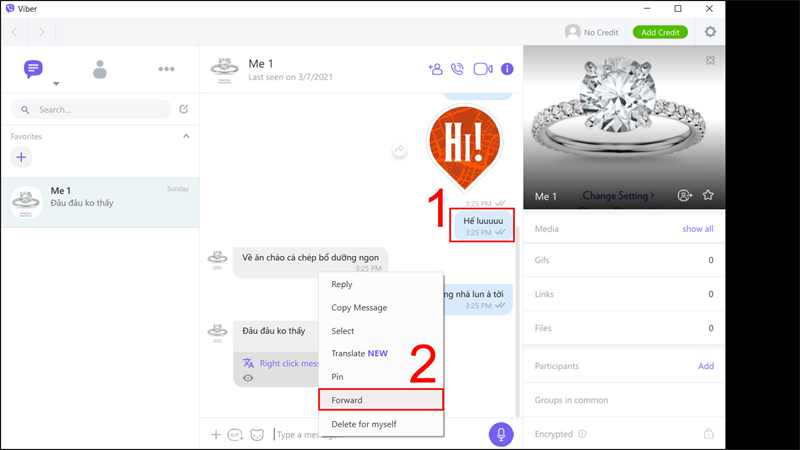 Chọn nội dung thực hiện thao t&aacute;c chuyển tiếp qua lệnh Forward
